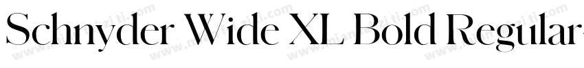 Schnyder Wide XL Bold Regular字体转换